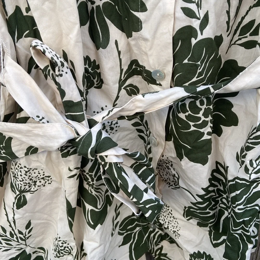 Zara Green and White Floral Blouse - Picture 4 of 6